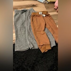 Kids Gray and Tan Jogger Pants